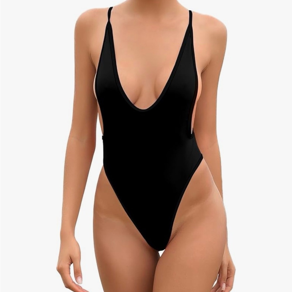 Women's High Cut One Piece Bathing Suit Backless
Thong Brazilian Swimsuit